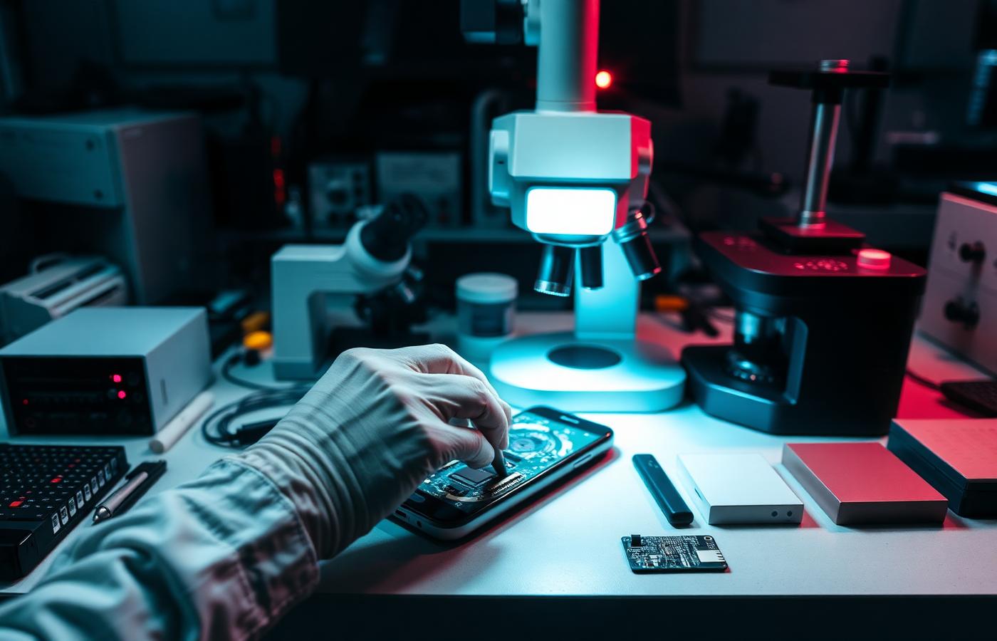 Laboratório próprio de microsoldagem da Clínica do Celular em Vitória da Conquista